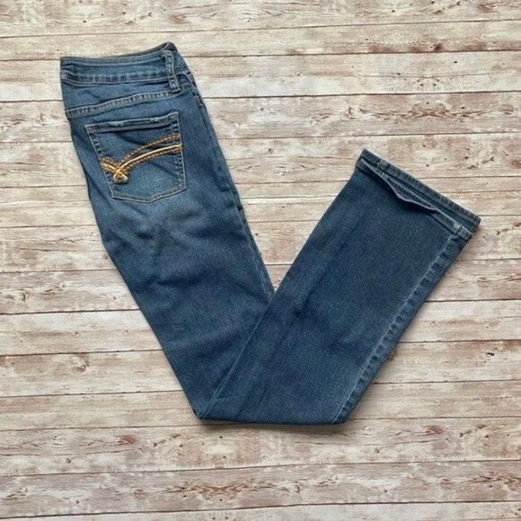 Bullhead Black PacSun Medium Wash Low Rise Bootcut Jeans Size 3 - Picture 1 of 10
